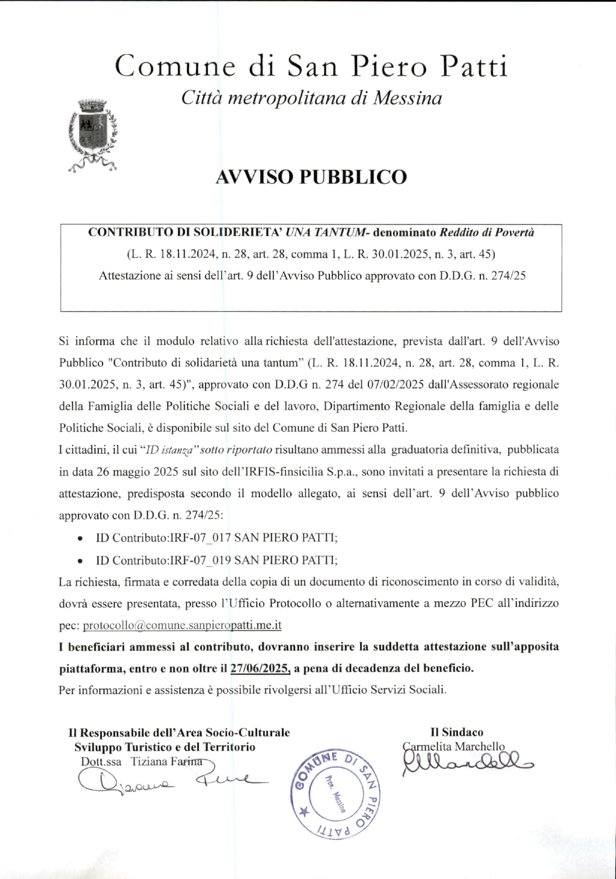Avviso Pubblico