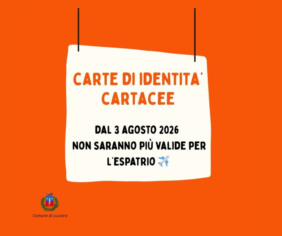 Dal 3 agosto 2026 le carte d’identità cartacee non saranno più valide per l’espatrio