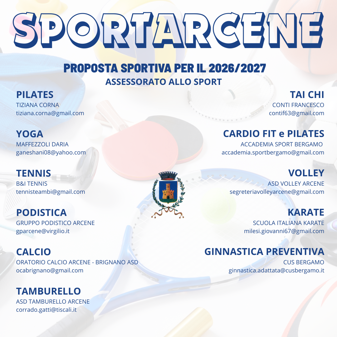 Offerta sportiva di Arcene 2026/2027
