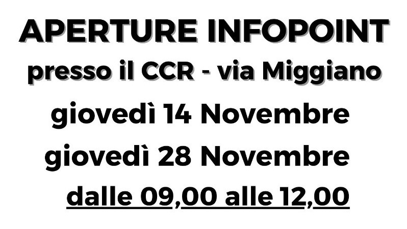 Date aperture Infopoint mese di novembre 2024