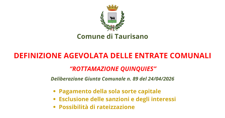 Comunicato del Sindaco: DEFINIZIONE AGEVOLATA DEI TRIBUTI (Legge di Bilancio 2026)