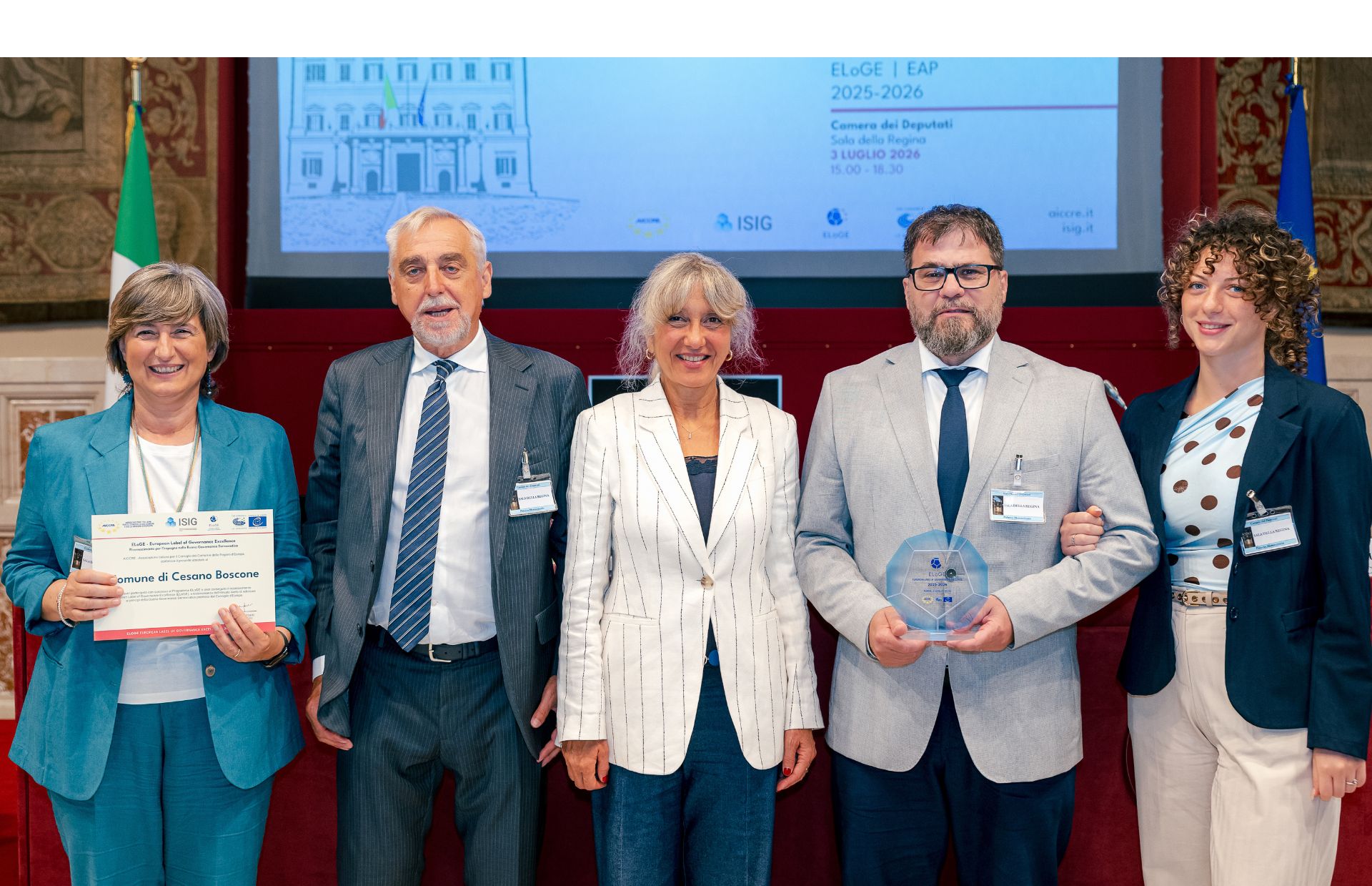 Cesano Boscone premiata con il premio ELoGE