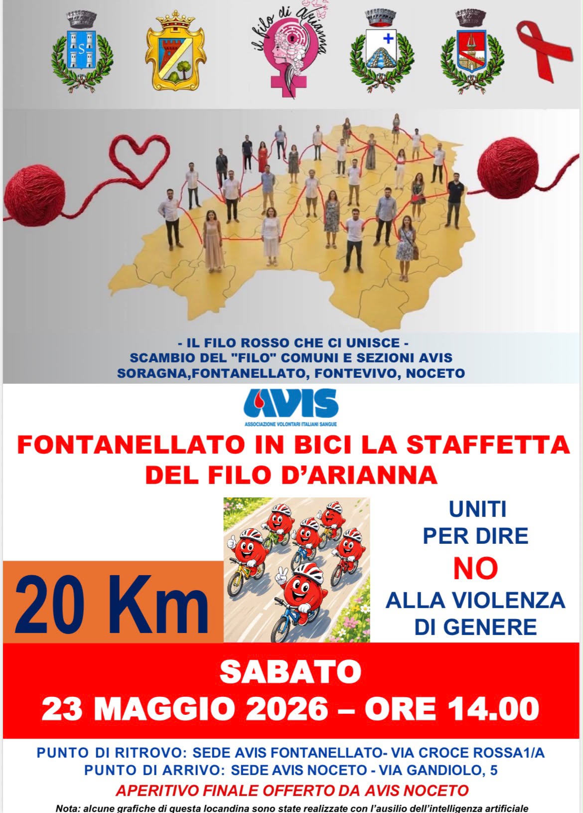 Fontanellato in bici - la staffetta del Filo di Arianna sabato 23 maggio h. 14