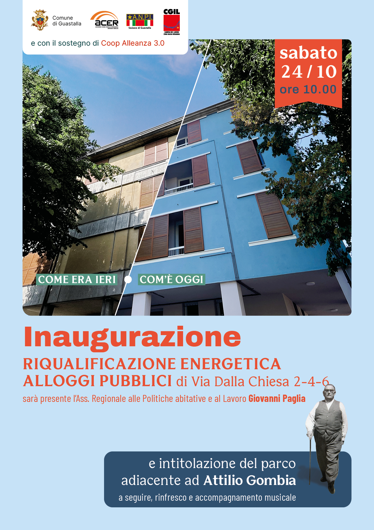 Inaugurazione degli alloggi pubblici in via Dalla Chiesa