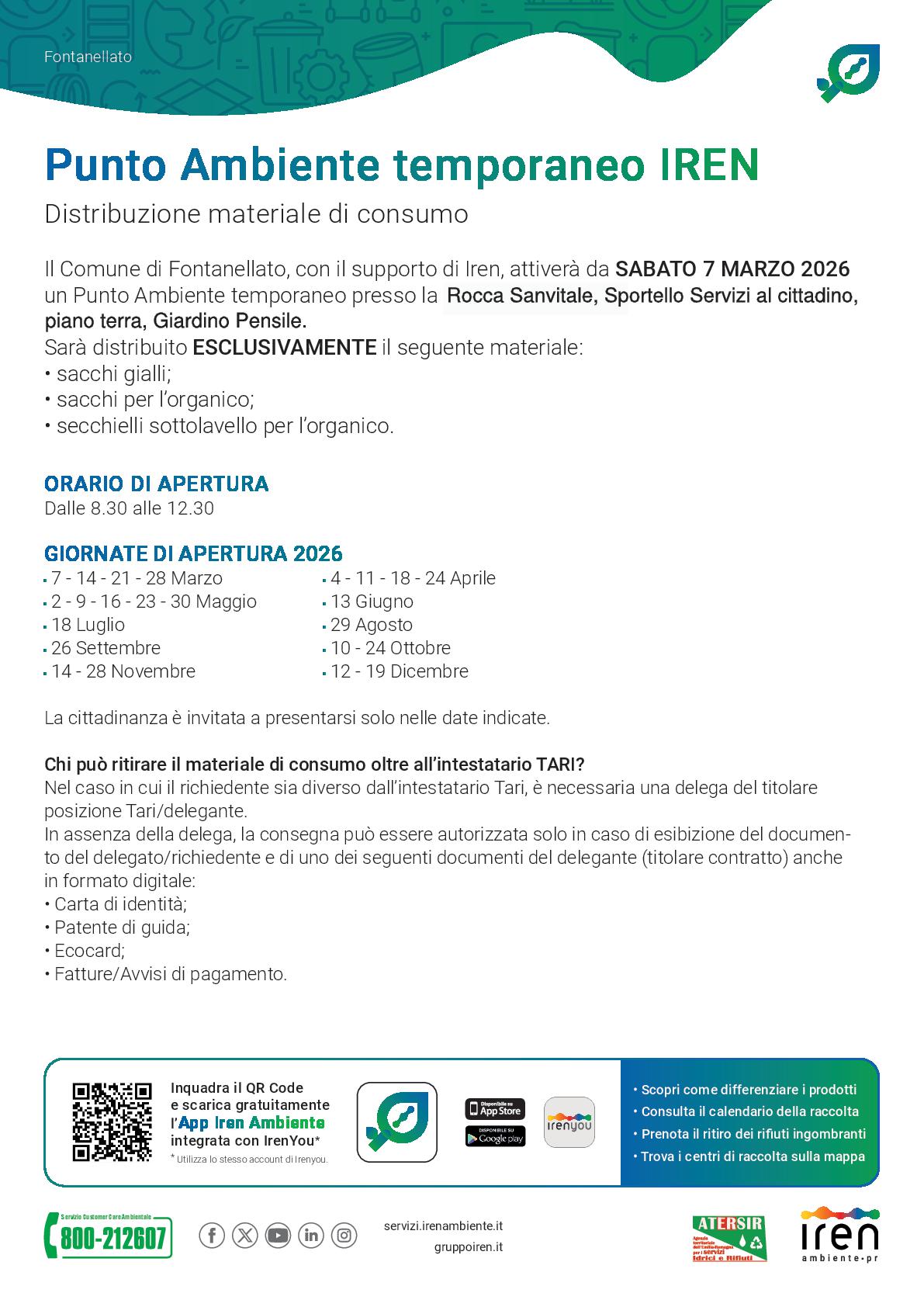 Distribuzione materiale di consumo raccolta riifiuti