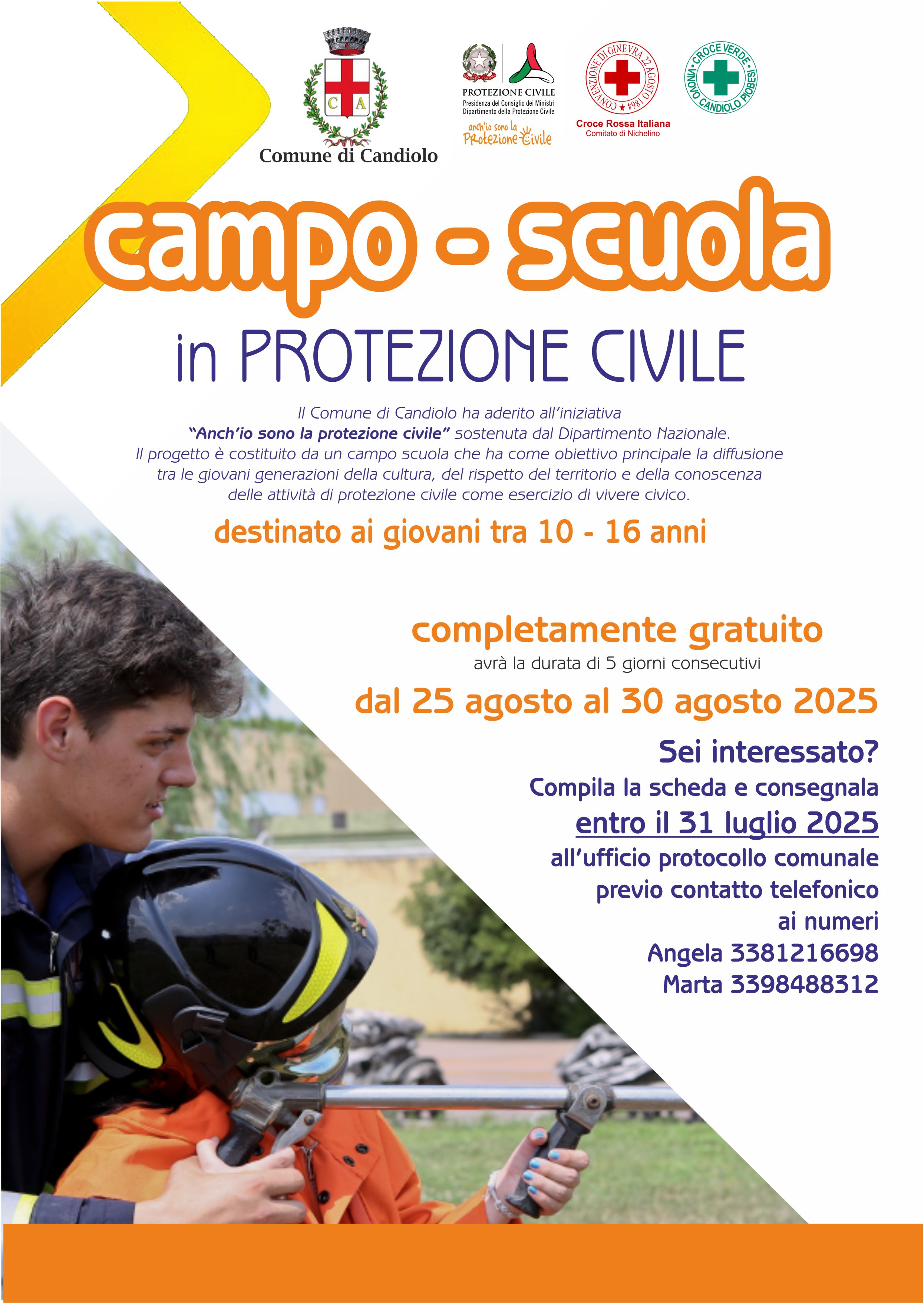 Campo scuola in Protezione Civile anno 2025