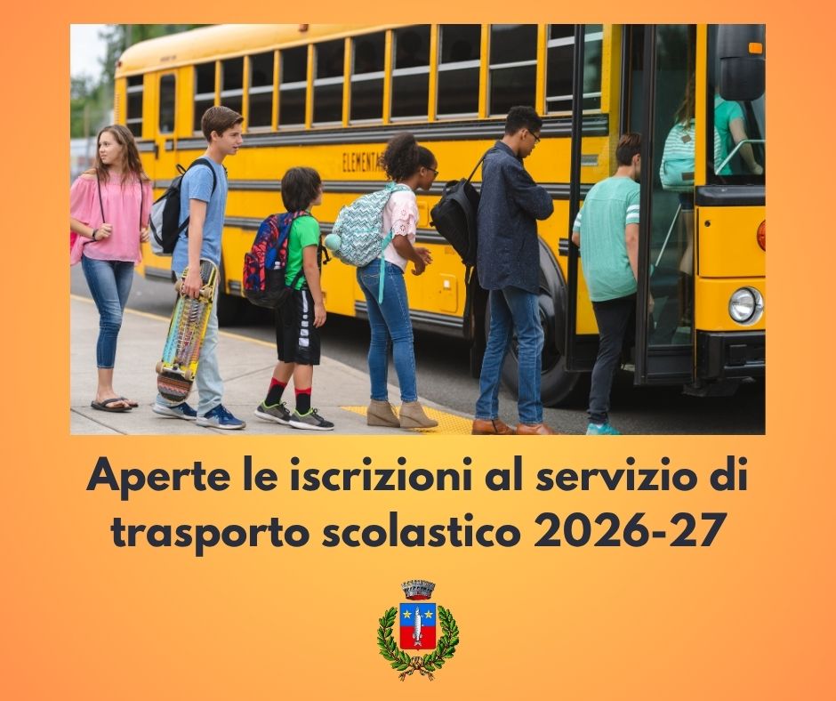 Apertura iscrizioni al servizio di trasporto scolastico 2026-27