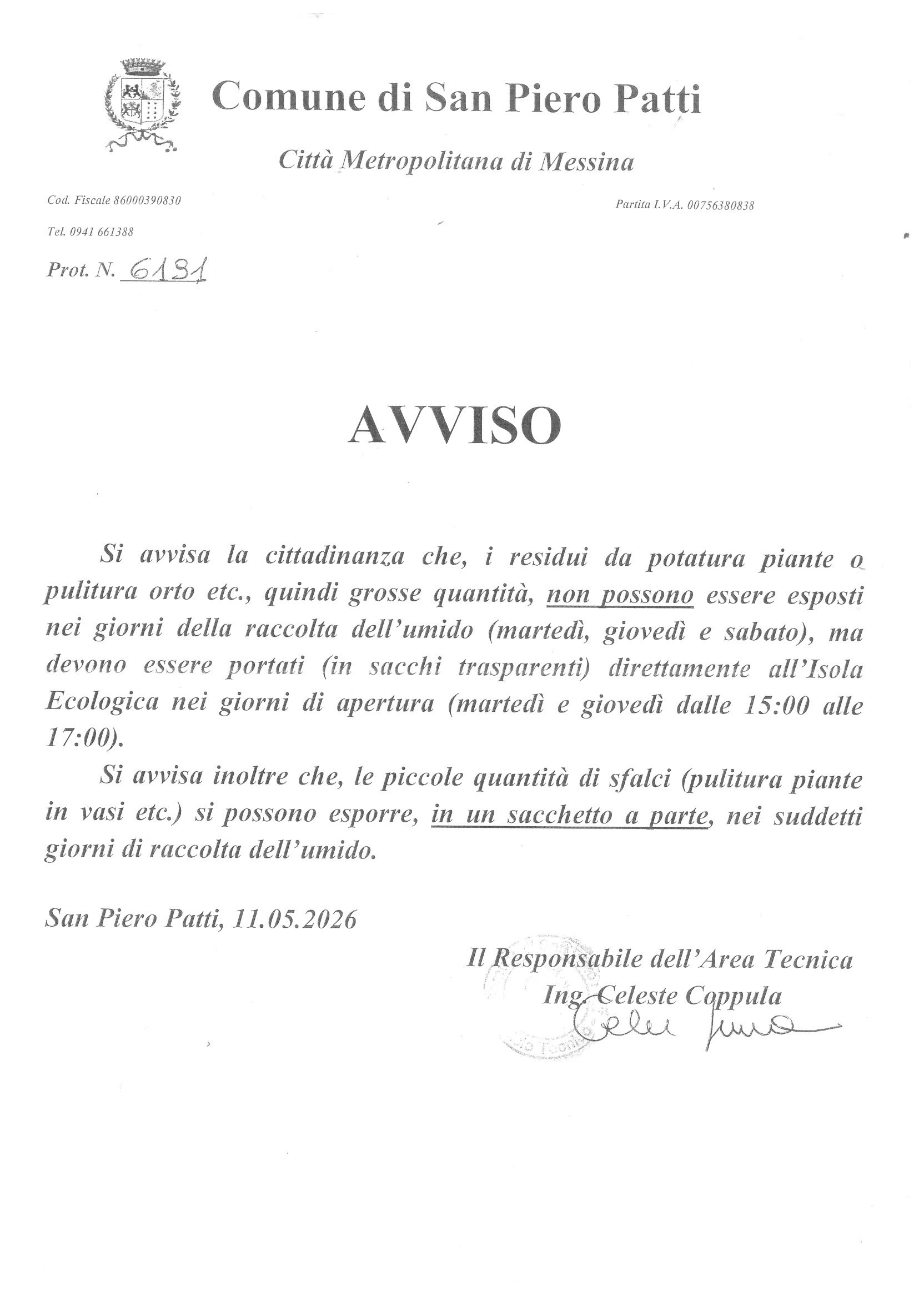 Avviso Raccolta Differenziata