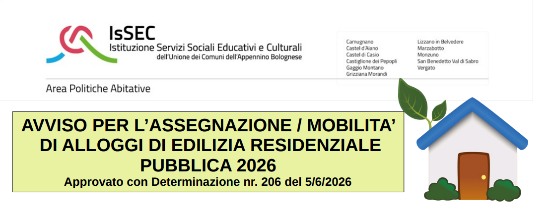 AVVISO PER L’ASSEGNAZIONE / MOBILITA’  DI ALLOGGI DI EDILIZIA RESIDENZIALE  PUBBLICA 2026