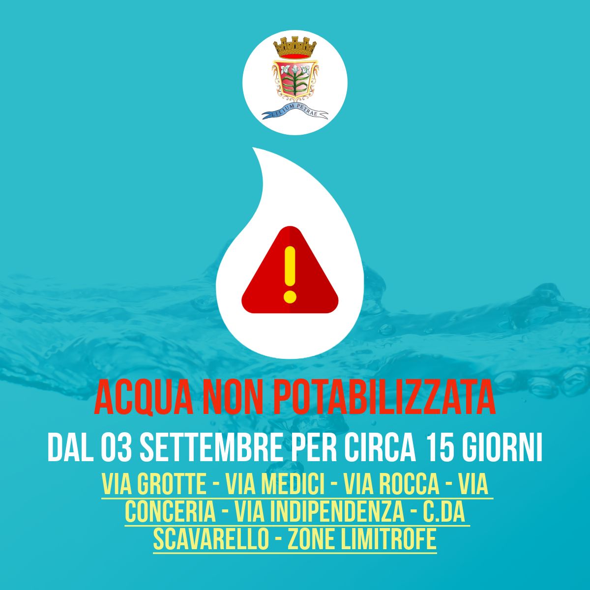 Erogazione acqua non potabilizzata