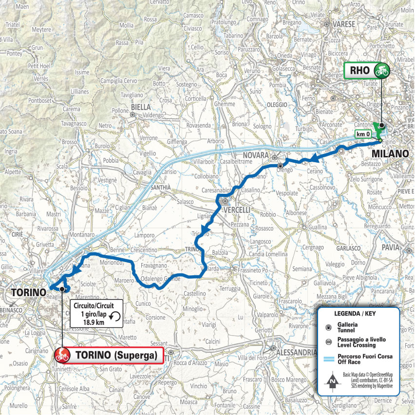 Corsa Ciclistica Internazionale Maschile “ Milano - Torino” di mercoledì 18 marzo, passaggio tra le ore 14:00 e le ore 15:10
