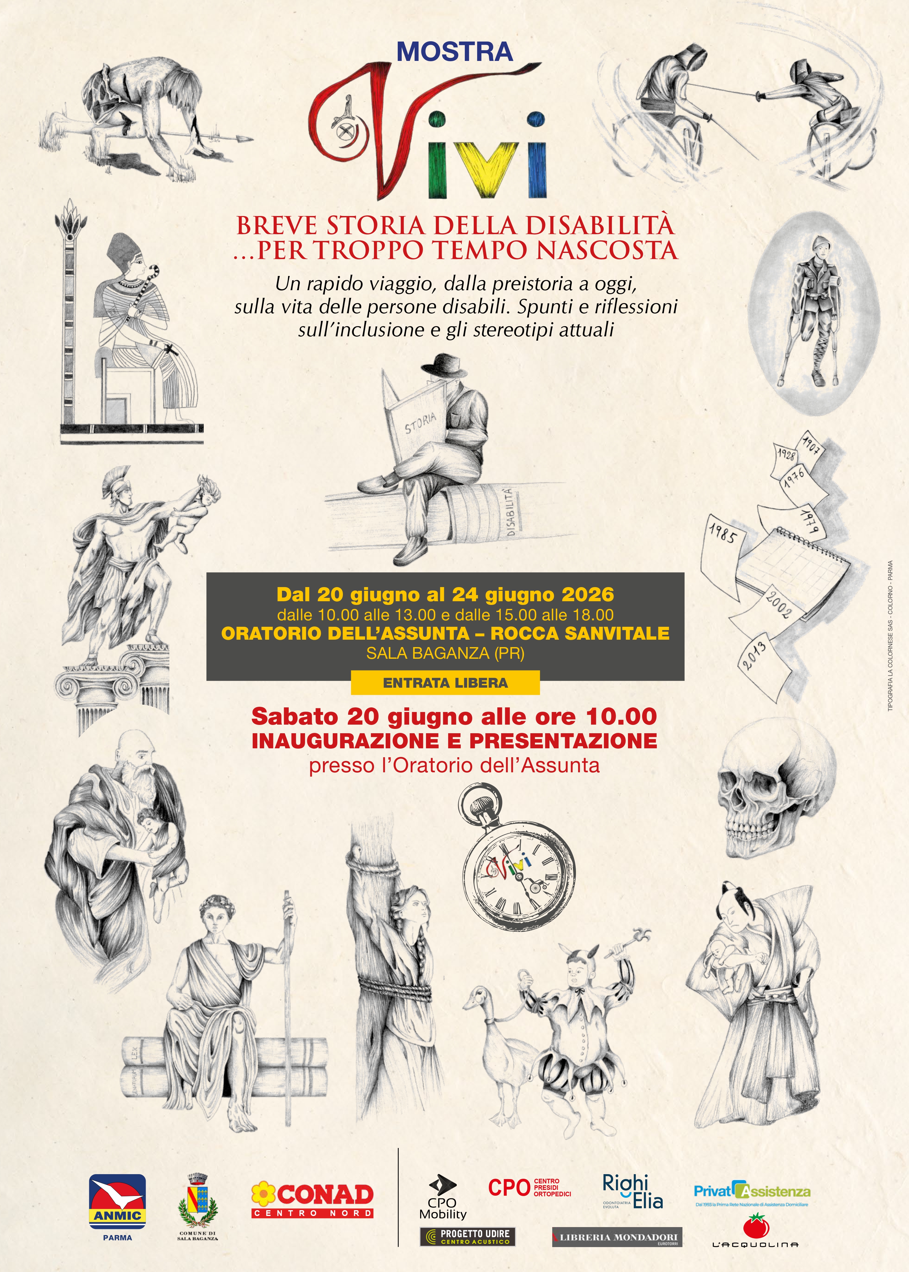 “Vivi”, la mostra sulla storia della disabilità di Anmic: inuaugurazione in Rocca Sanvitale il 20 giugno