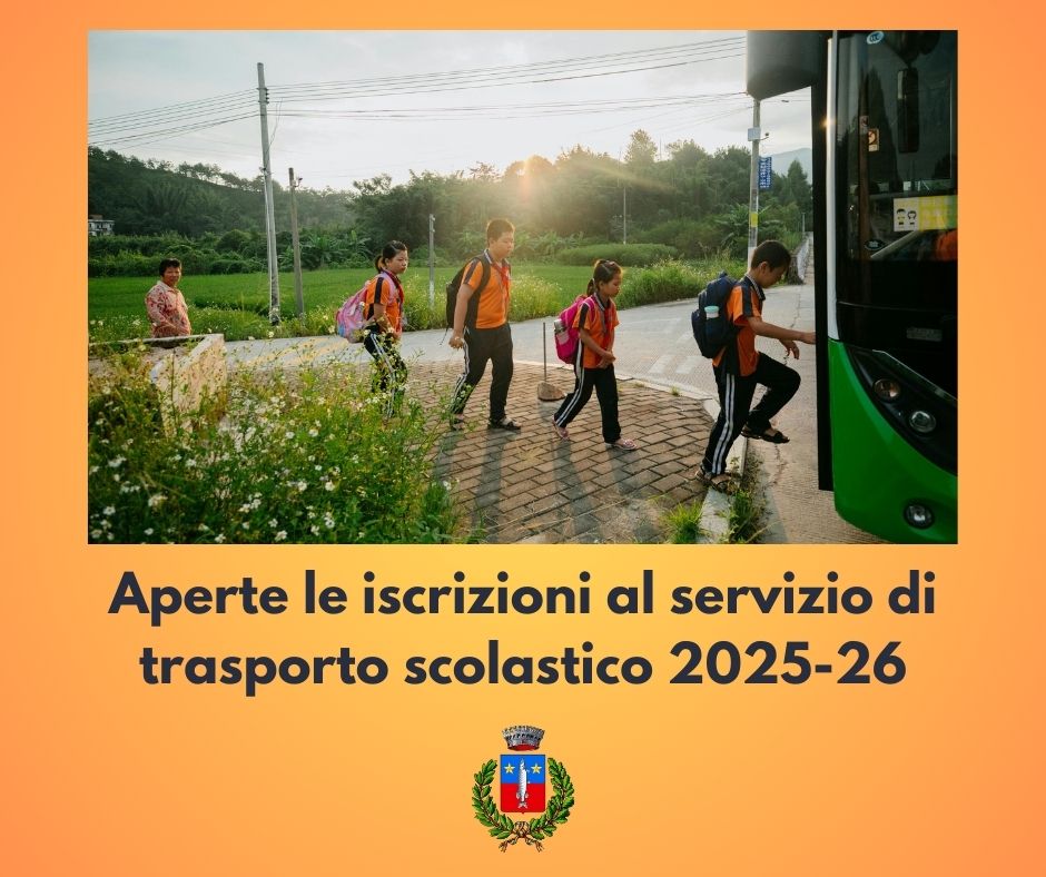 Apertura iscrizioni al servizio di trasporto scolastico 2025-26
