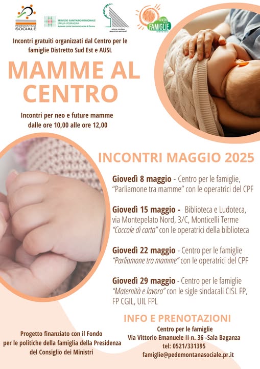 Mamme al Centro: i 4 giovedì di maggio dedicati