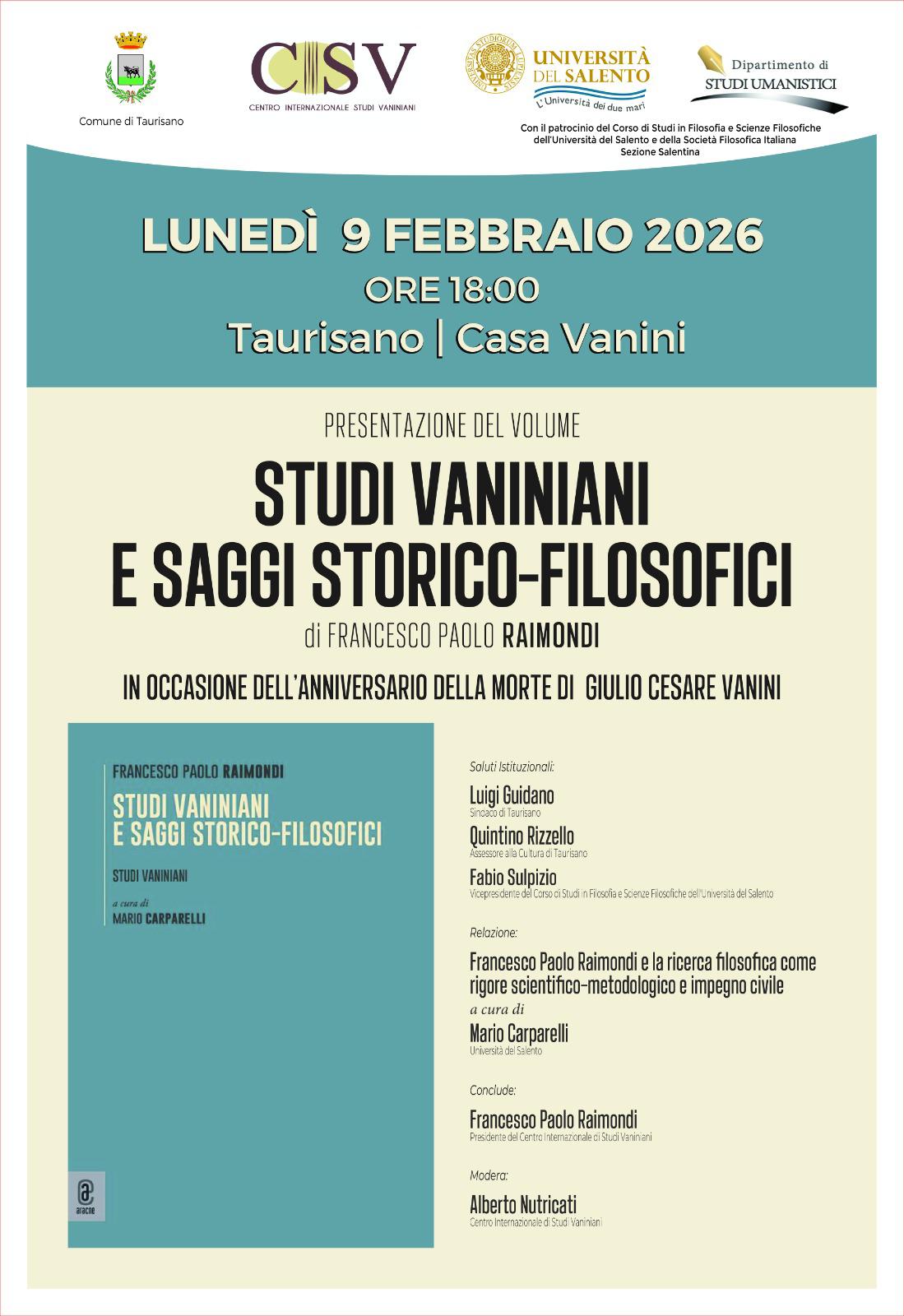 ANNIVERSARIO DELLA MORTE DI GIULIO CESARE VANINI