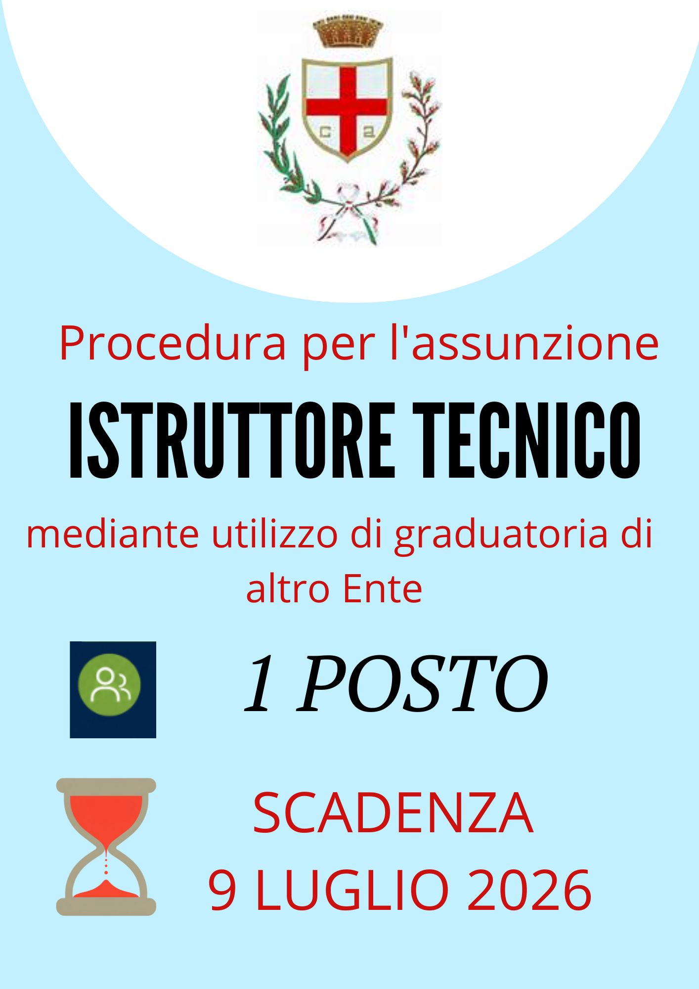 Procedura per l'assunzione di n. 1 istruttore tecnico mediante utilizzo di graduatoria di altro Ente