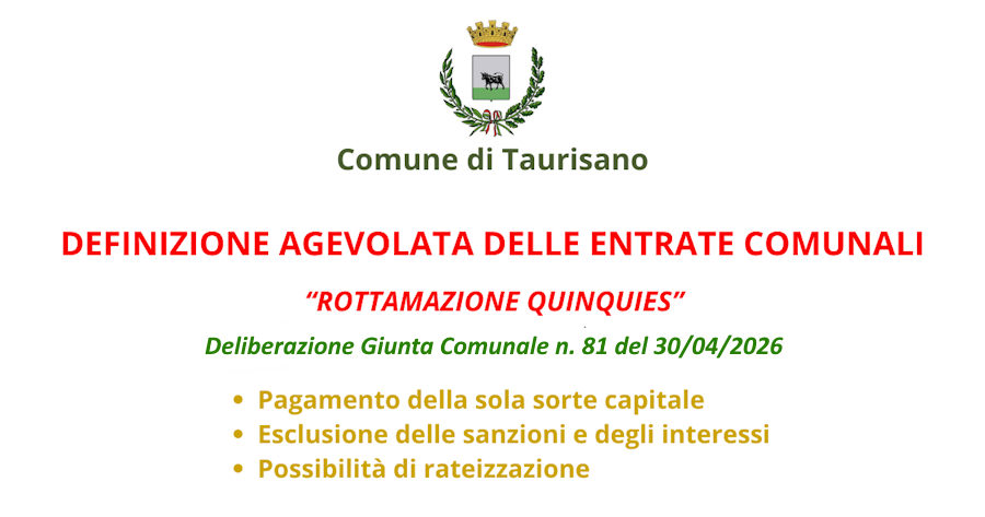 Comunicato del Sindaco: DEFINIZIONE AGEVOLATA DEI TRIBUTI (Legge di Bilancio 2026)