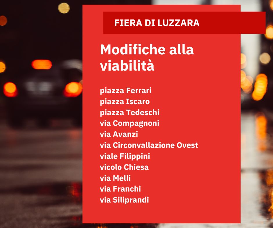 Modifiche alla viabilità per la Fiera di Luzzara 