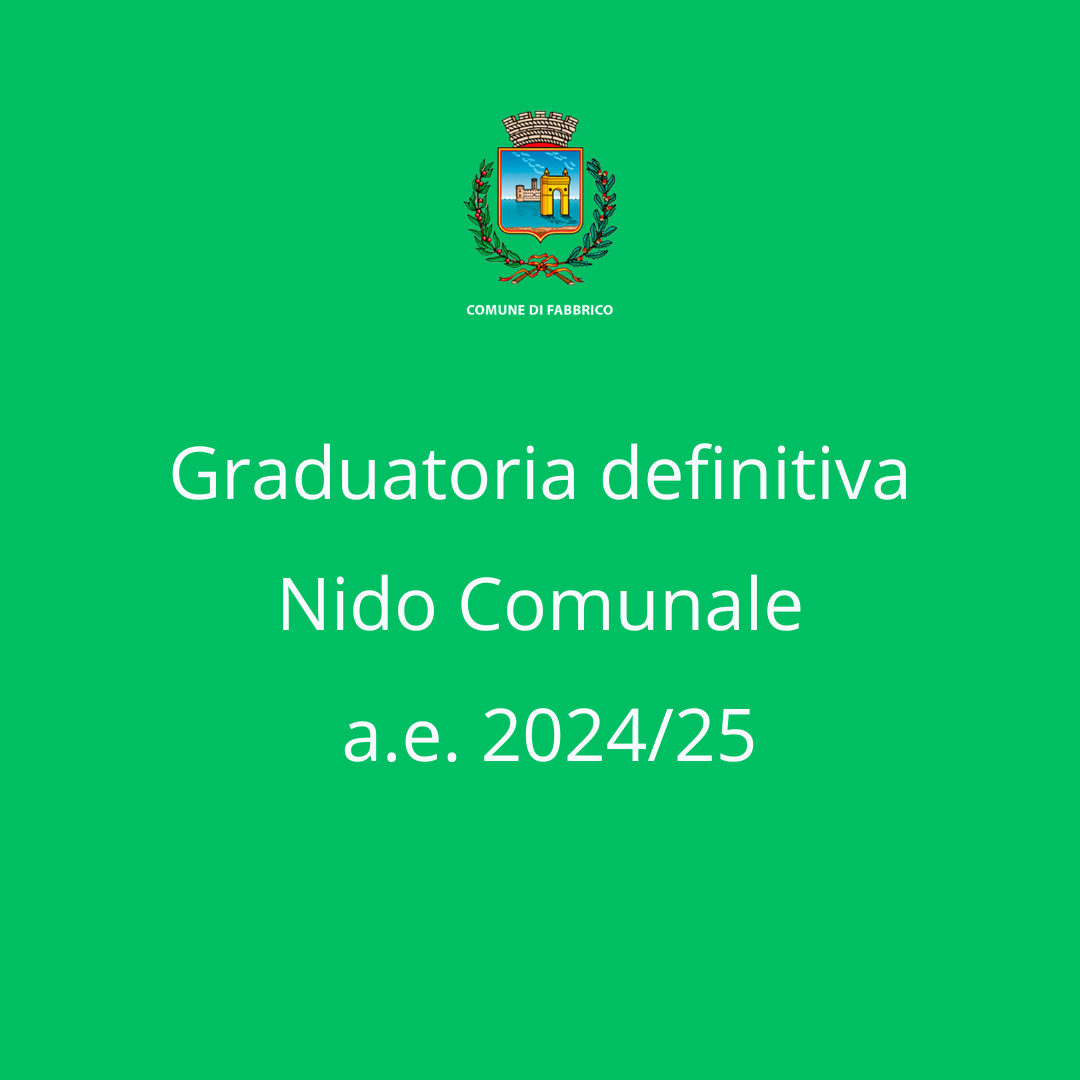 Graduatoria definitiva per l'iscrizione al Nido Comunale a. e. 2024/