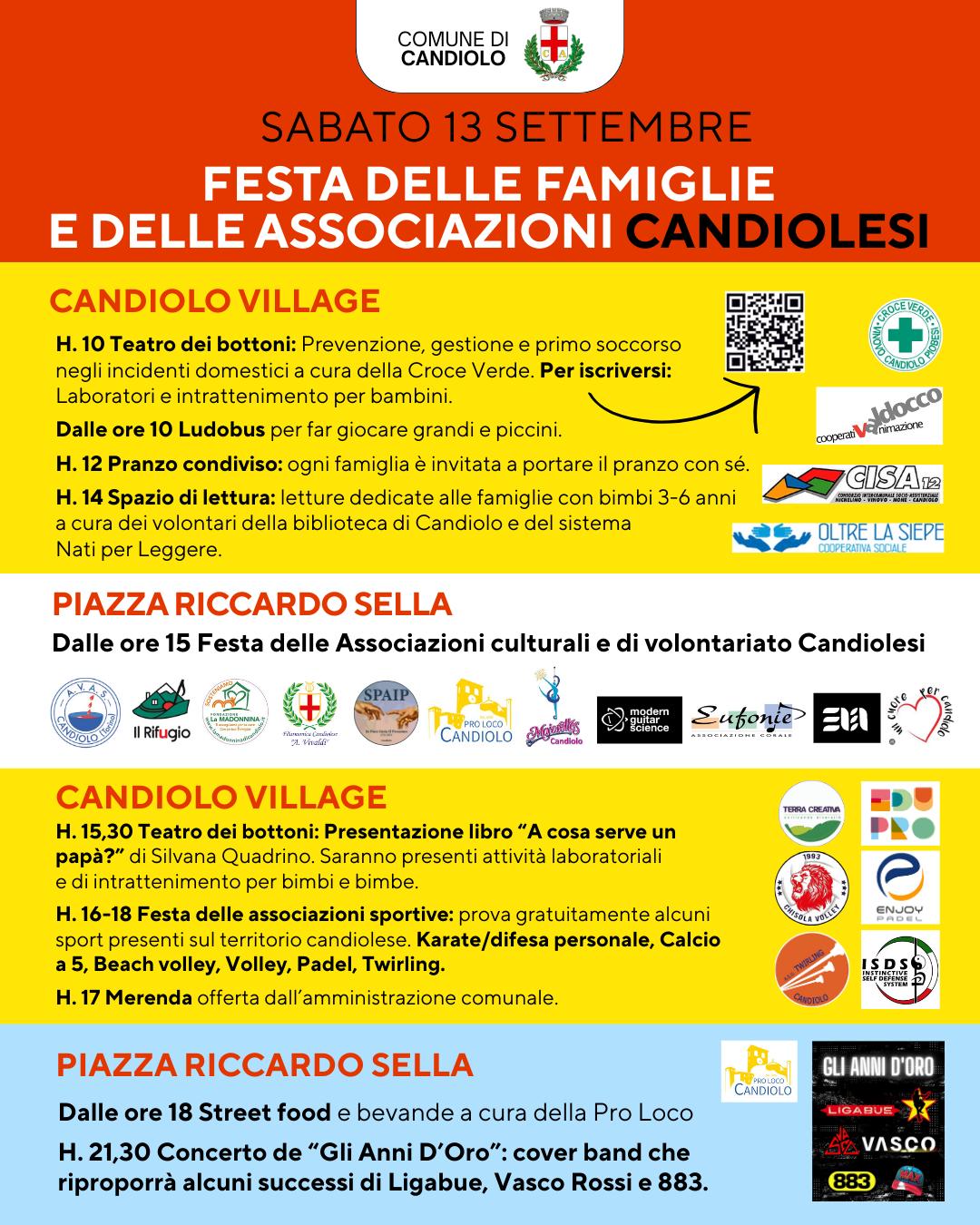 Festa delle Famiglie  e delle Associazioni  Candiolesei 13 settembre 2025